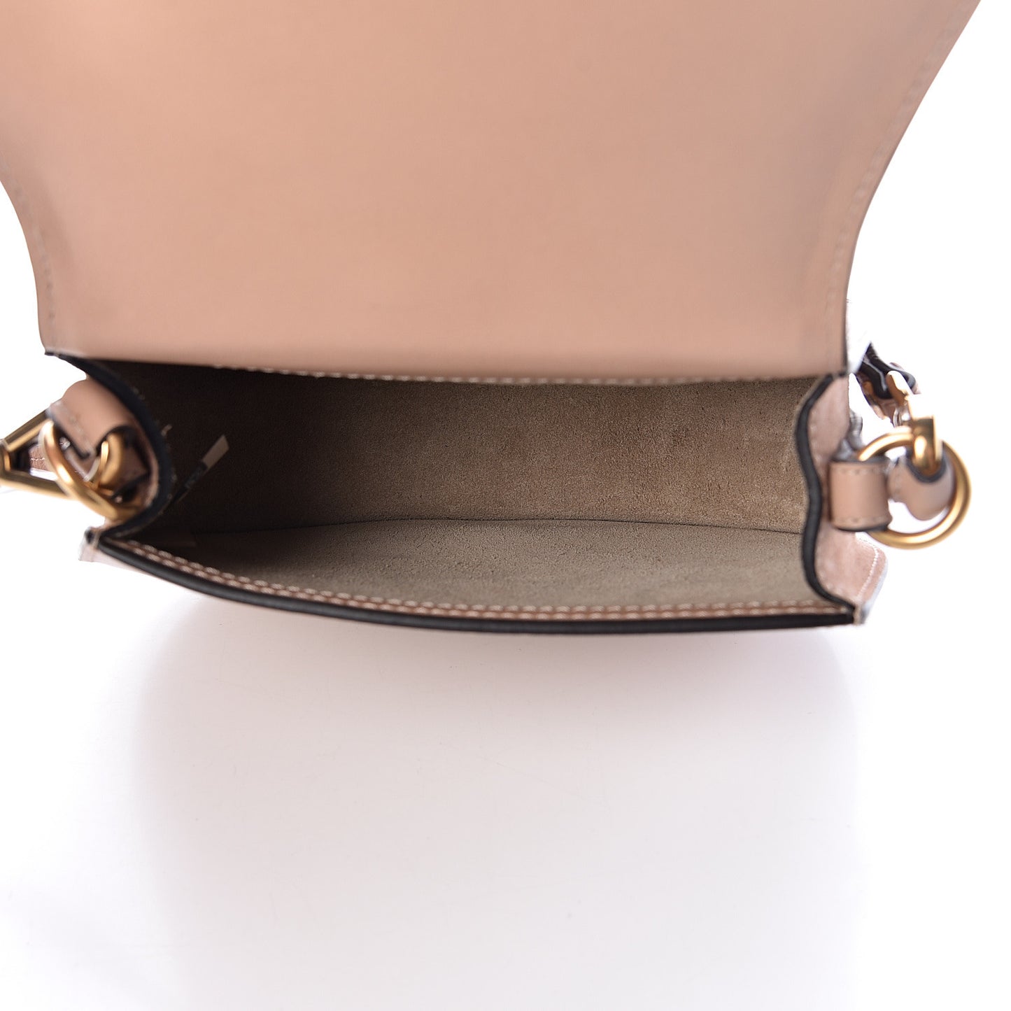 Calfskin Suede Small Nile Bracelet Bag Biscotti Beige