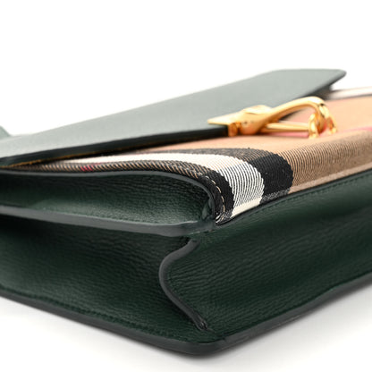 Burberry Derby Calfskin House Check Small Macken Crossbody Bag Bottle Green 8 of 9