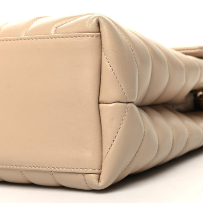 Saint Laurent Calfskin Y Quilted Monogram Medium Loulou Chain Satchel Nude Powder 11 of 12