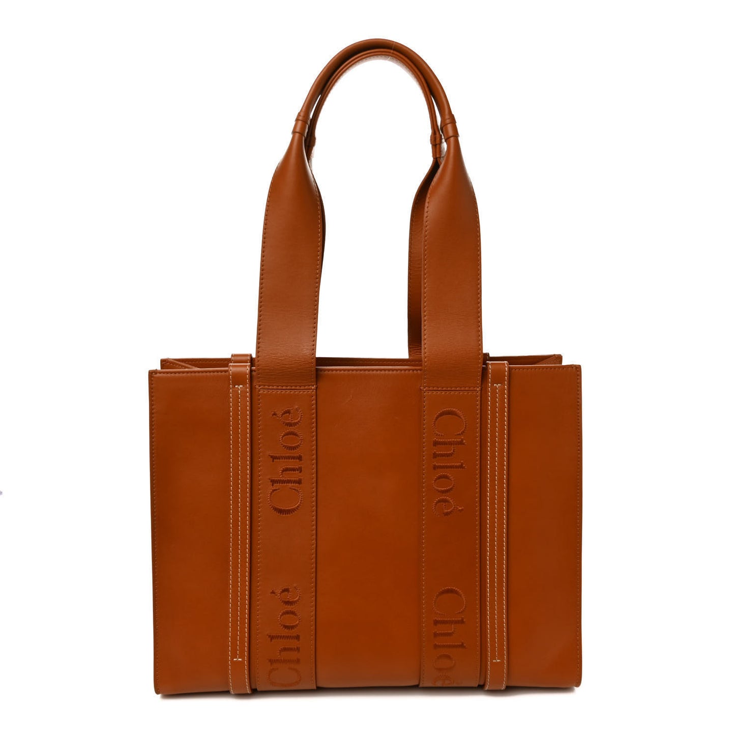 Calfskin Medium Woody Tote Caramel