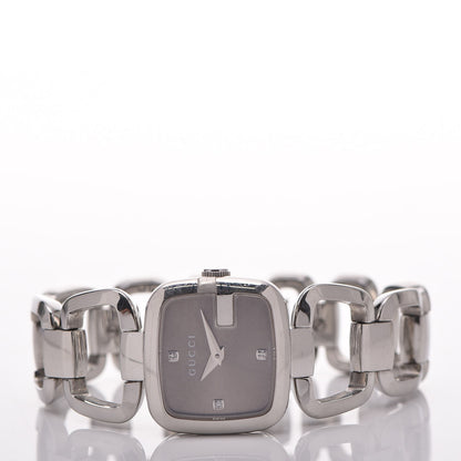 Gucci Stainless Steel Diamond 24mm G-Gucci Square Quartz Watch Brown 3 of 7