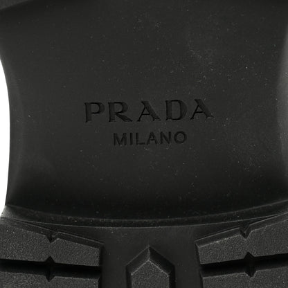 Prada Spazzolato Metal Triangle Logo 50mm Loafers 39 Black 8 of 11