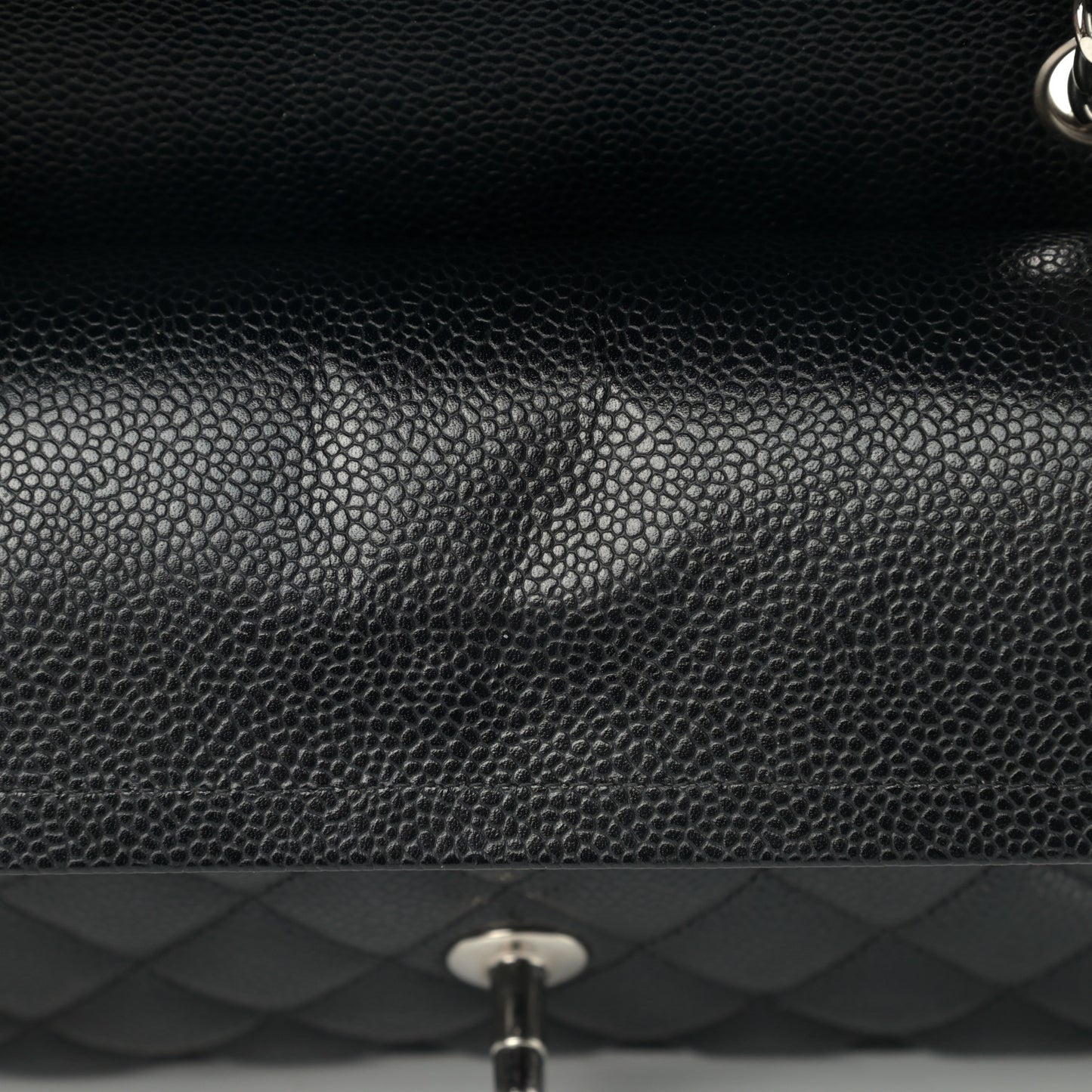 Caviar Quilted Small Double Flap Black