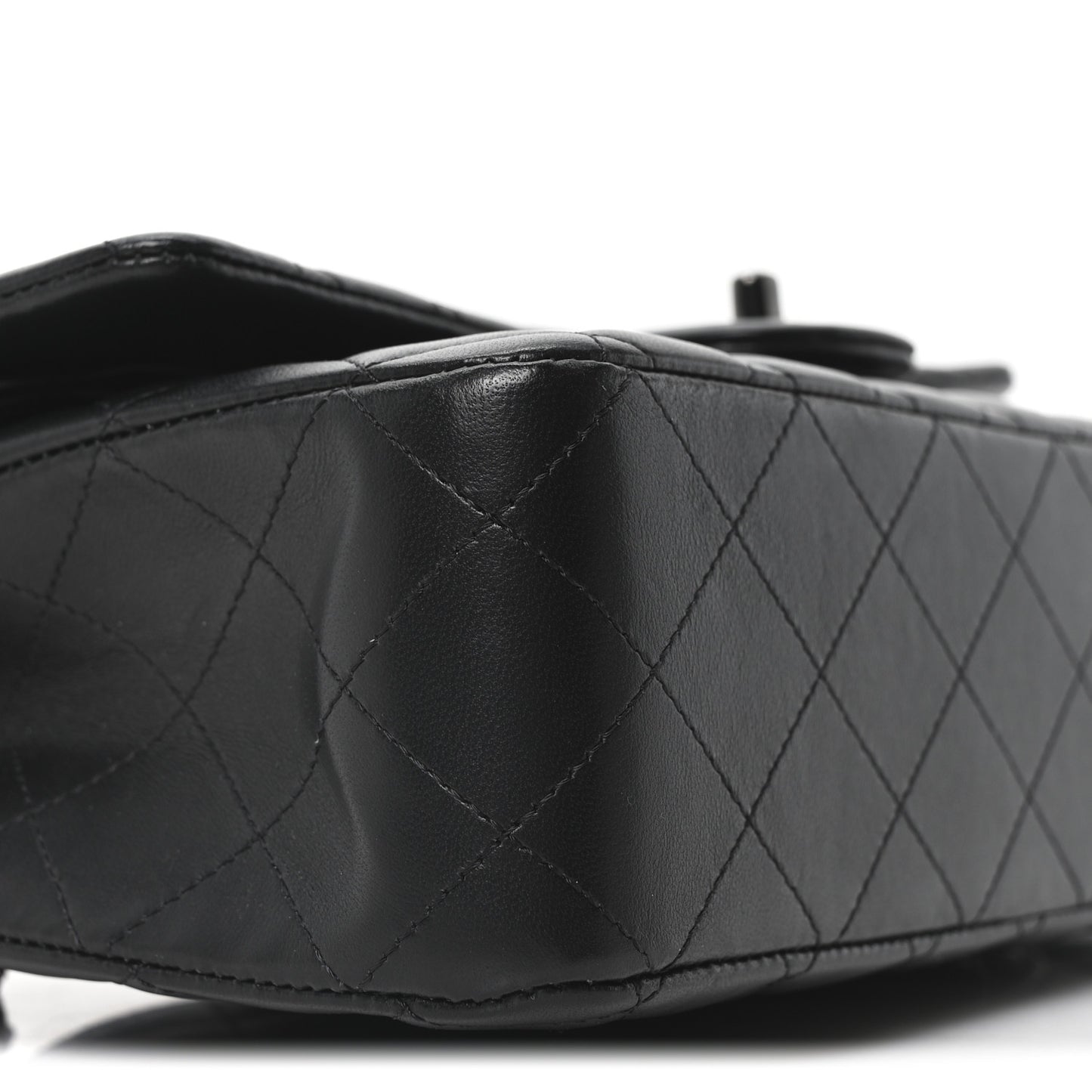 Lambskin Quilted Medium Double Flap So Black