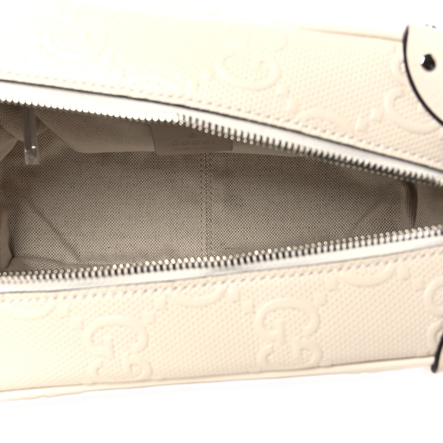 Gucci Calfskin GG Tennis Embossed Square Messenger Bag Mystic White 5 of 10