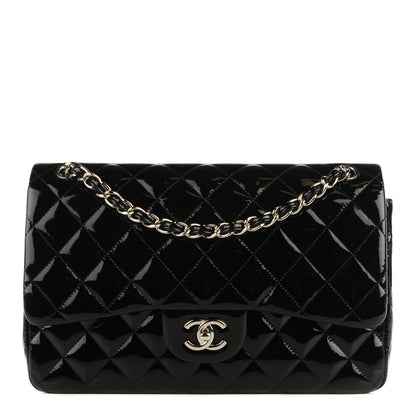 Chanel Patent Quilted Jumbo Double Flap Black 1 of 8