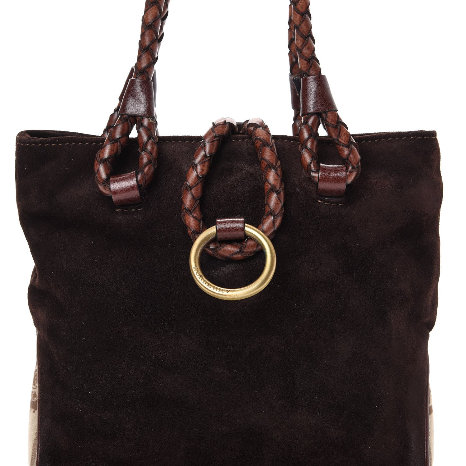 Burberry Suede Tote Brown 7 of 15