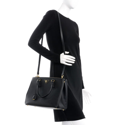 Prada Saffiano Medium Galleria Double Zip Tote Black 2 of 8