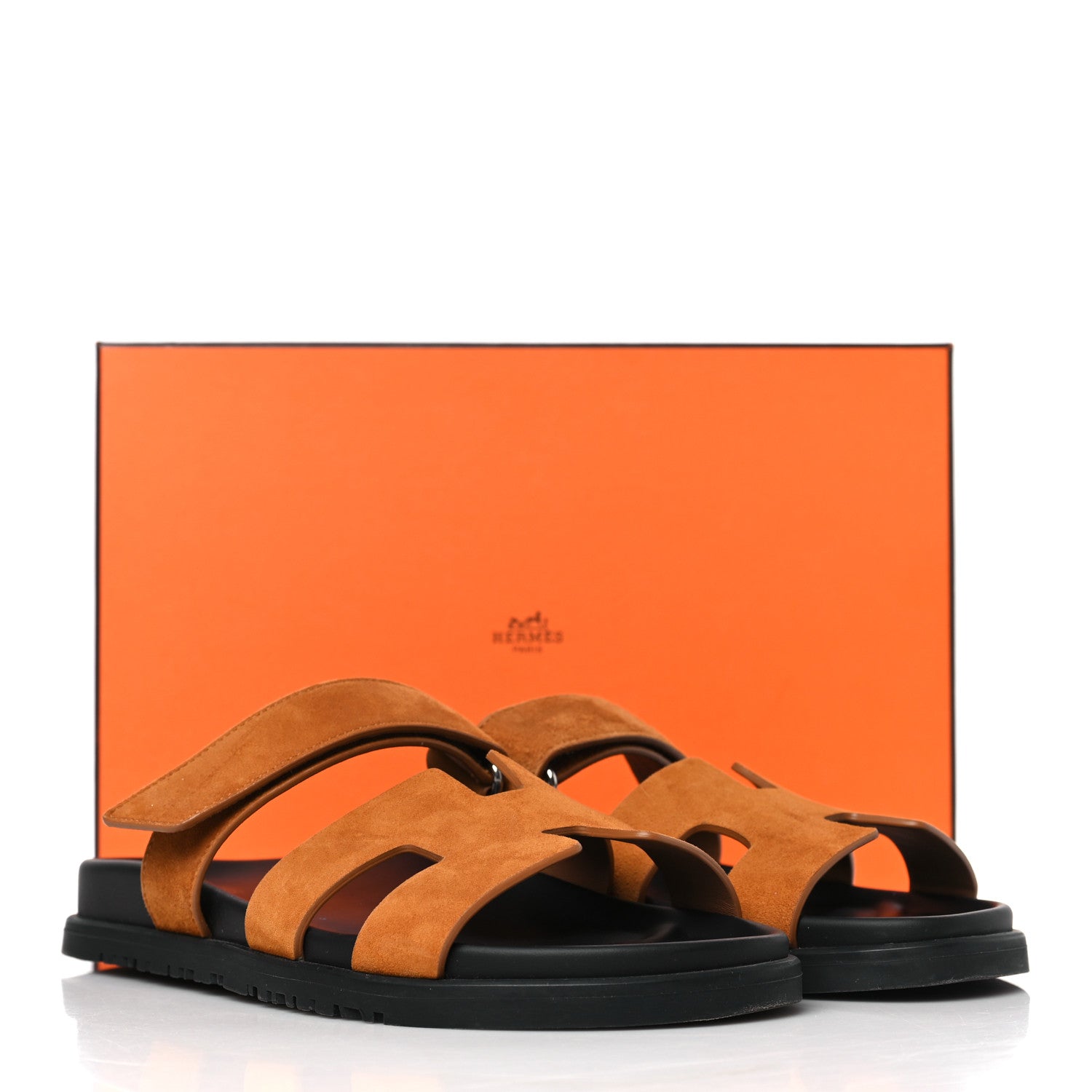 Hermes Suede Goatskin Womens Chypre Sandals 38.5 38.5 Naturel 9 of 9