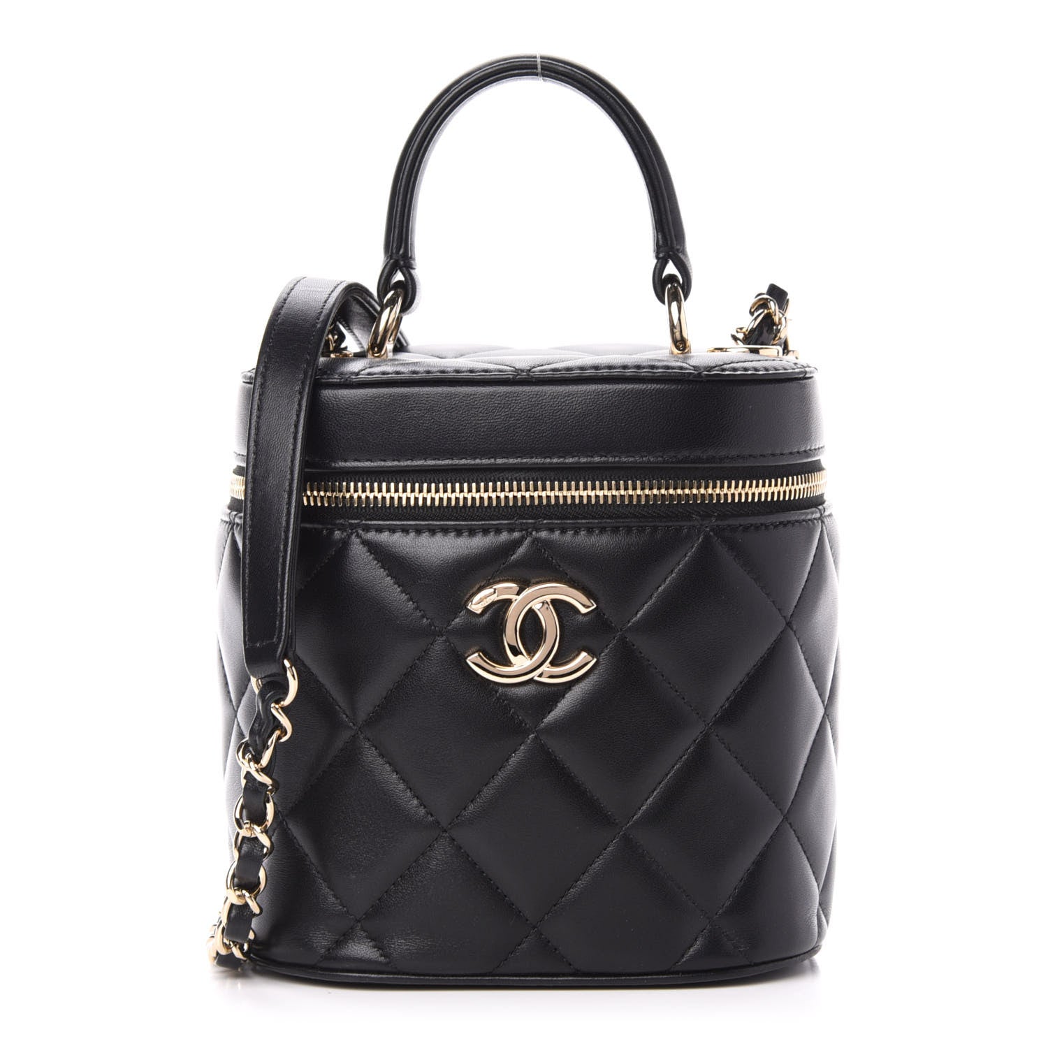 Chanel Lambskin Quilted Trendy Vanity Case Black 1 of 10
