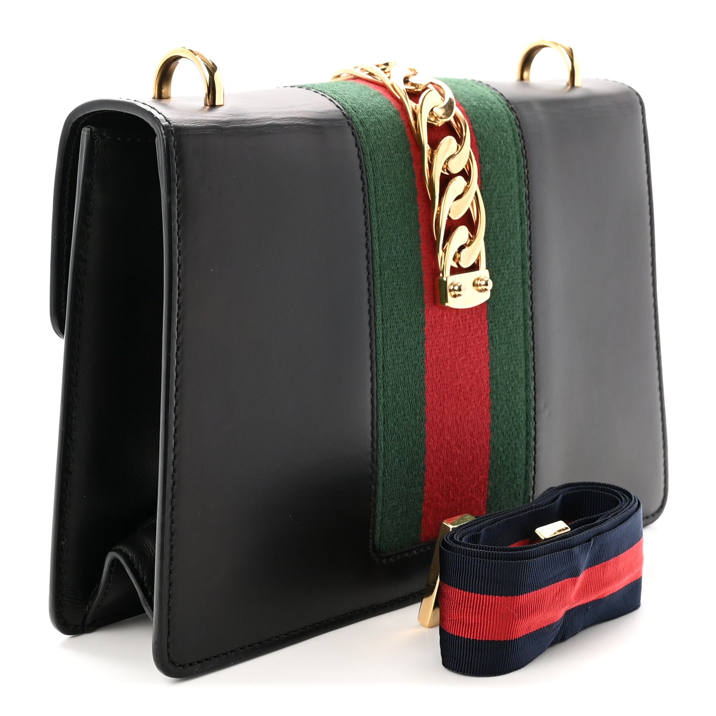Calfskin Small Sylvie Shoulder Bag Black