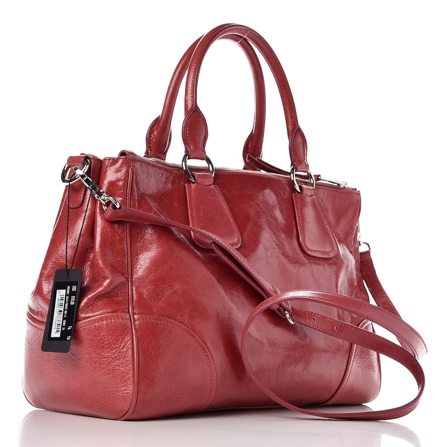 Vitello Shine Top Handle Satchel Bruyere