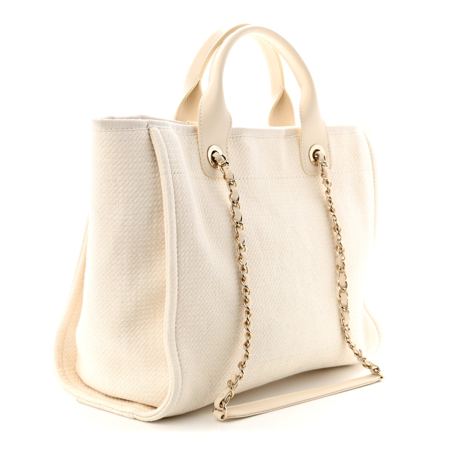 Mixed Fibers Small Deauville Tote White