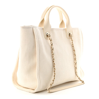 Chanel Mixed Fibers Small Deauville Tote White 4 of 11