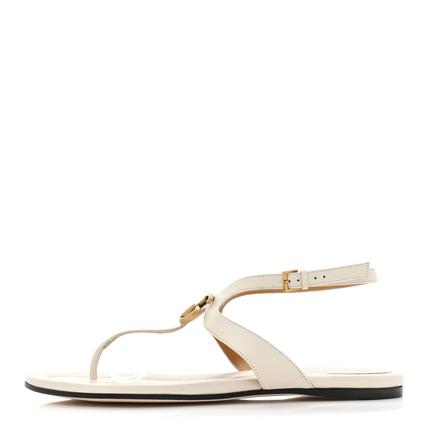 Gucci Calfskin Double G Thong Flat Sandals 40 White 1 of 10