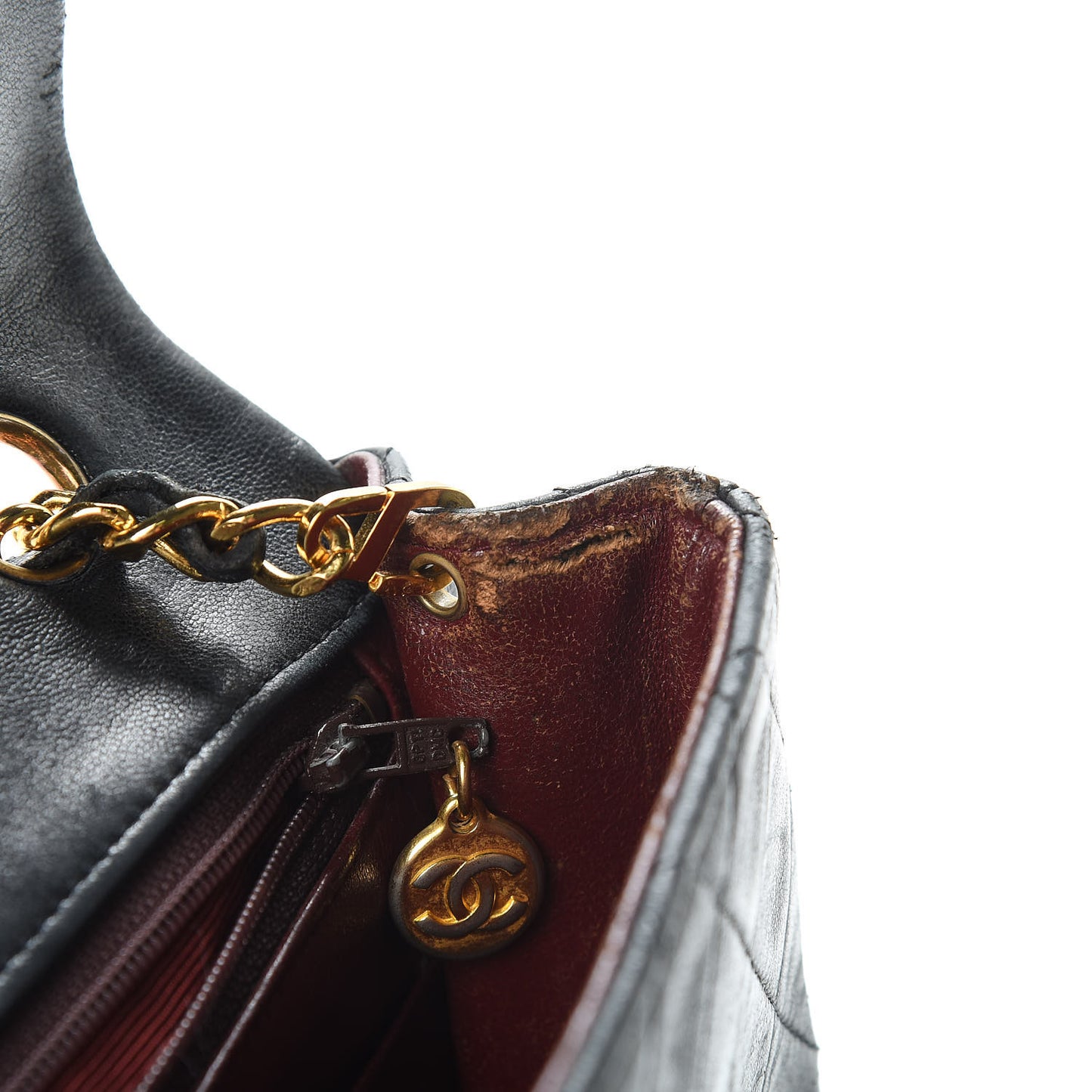 Lambskin Quilted Mini Square Flap Black