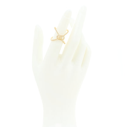 Gucci 18K Yellow Gold Diamond GG Running X Ring 49 5 2 of 5