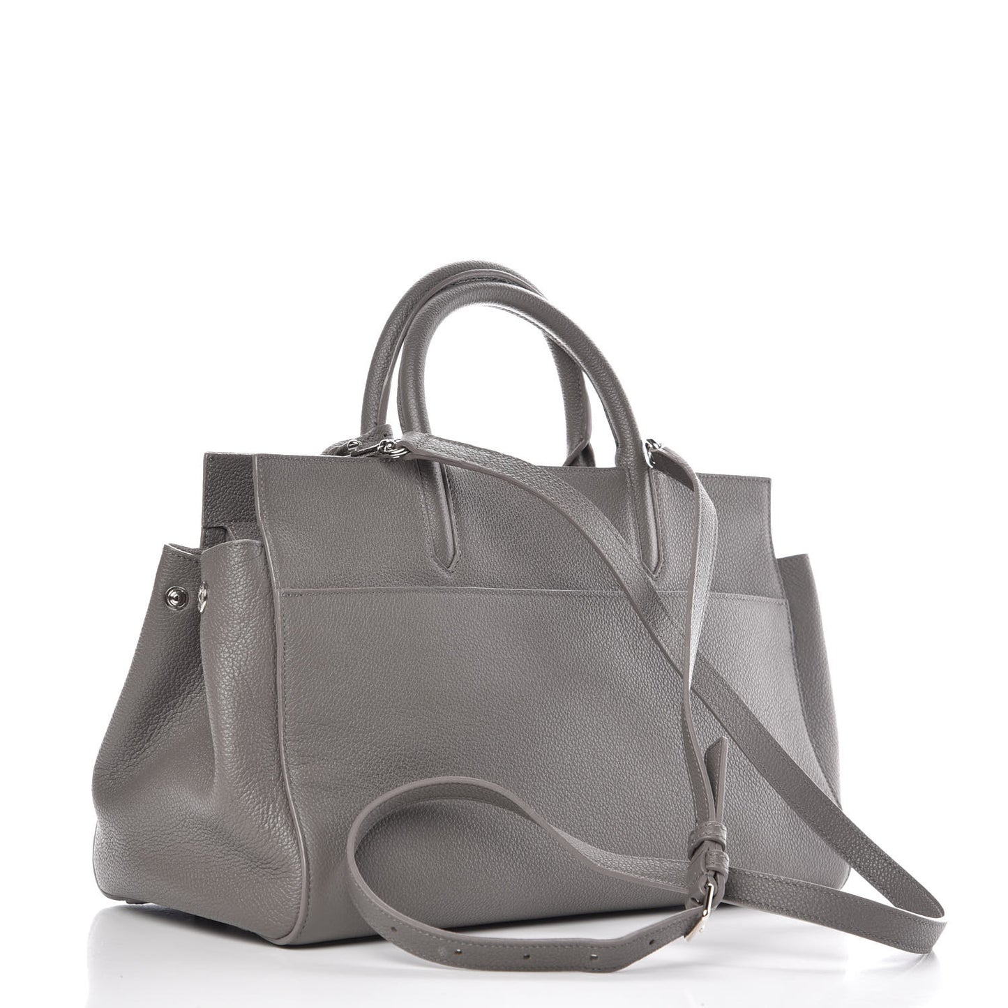 Grained Calfskin Small Cabas Rive Gauche Fog