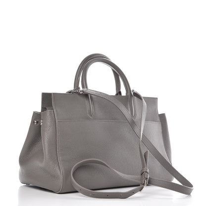 Saint Laurent Grained Calfskin Small Cabas Rive Gauche Fog 3 of 14