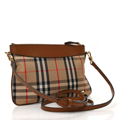 Burberry Horseferry Check Peyton Crossbody Clutch Bag Brown 3 of 8