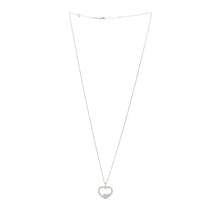 Chopard 18K White Gold Happy Diamonds Icons Paved Heart Pendant Necklace 3 of 5