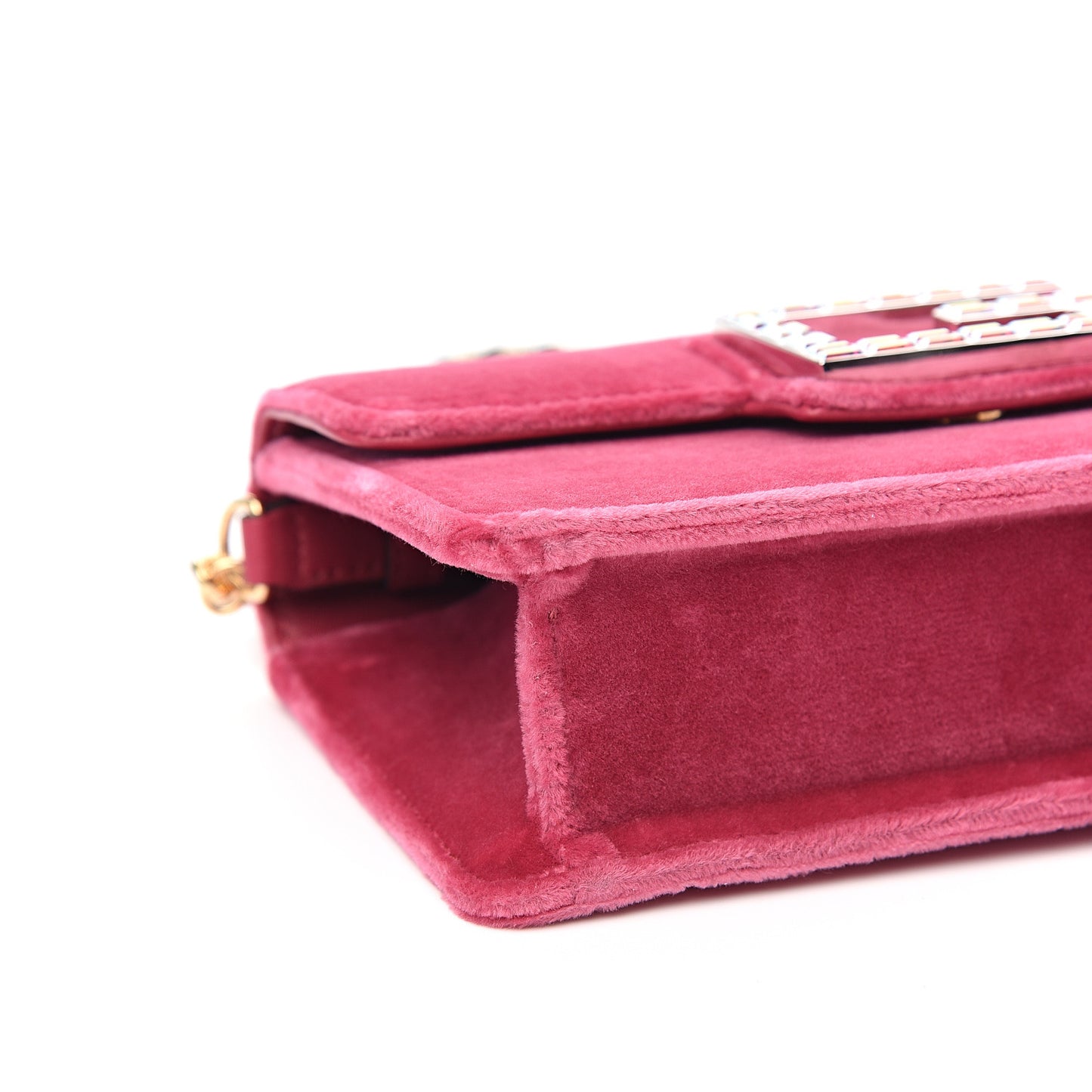 Velvet Crystal Square G Shoulder Bag Light Raspberry Rose