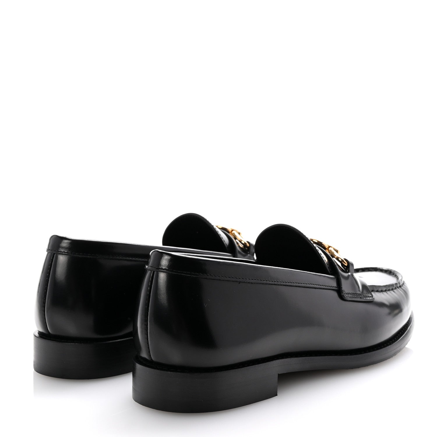 Louis Vuitton Glazed Calfskin Chess Flat Loafer 38.5 Black 5 of 9