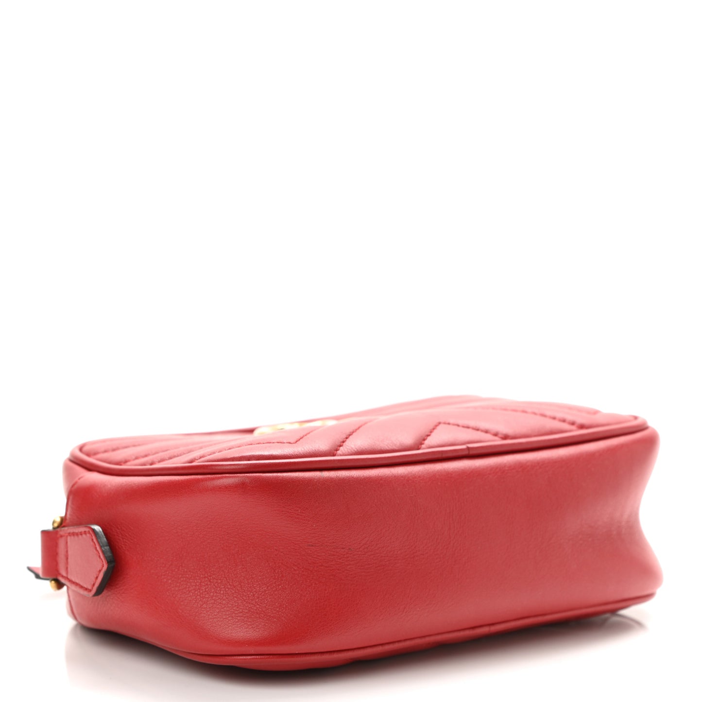 Calfskin Matelasse Mini GG Marmont Chain Shoulder Bag Hibiscus Red