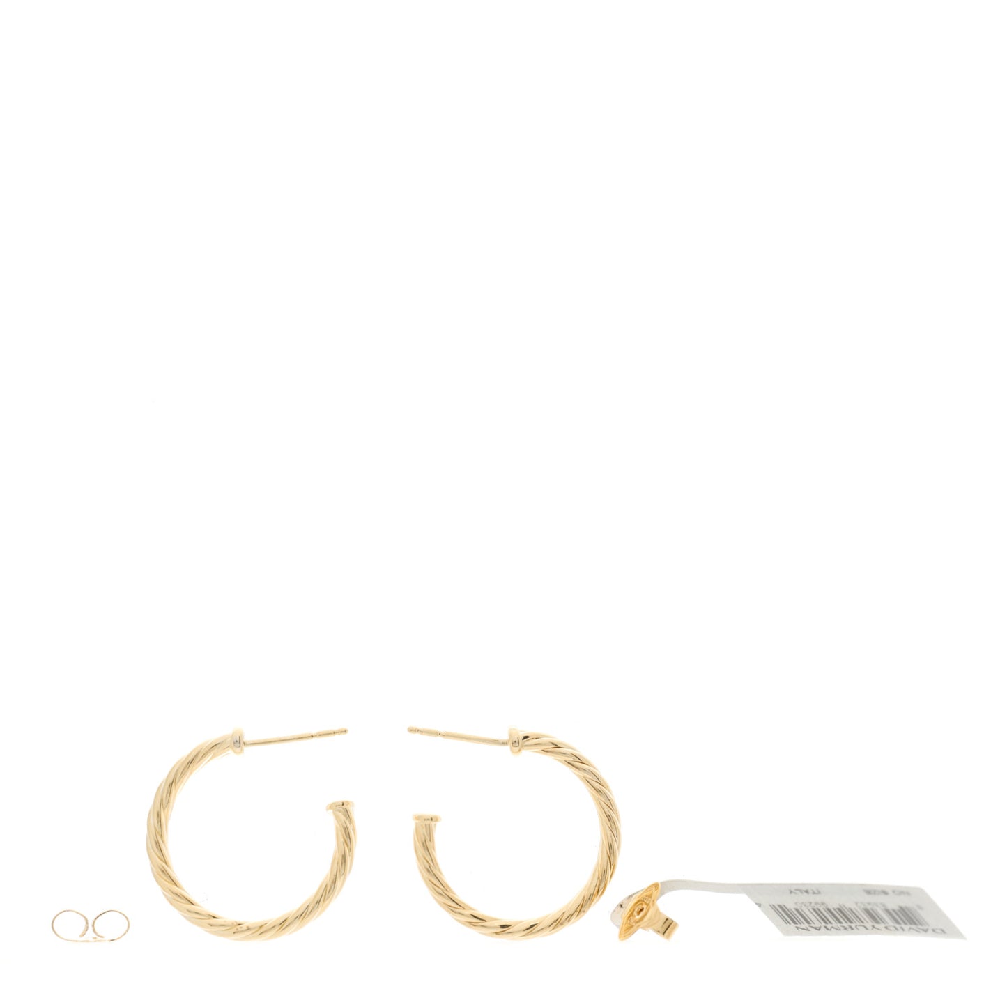 18K Yellow Gold Mini Cablespira Hoop Earrings