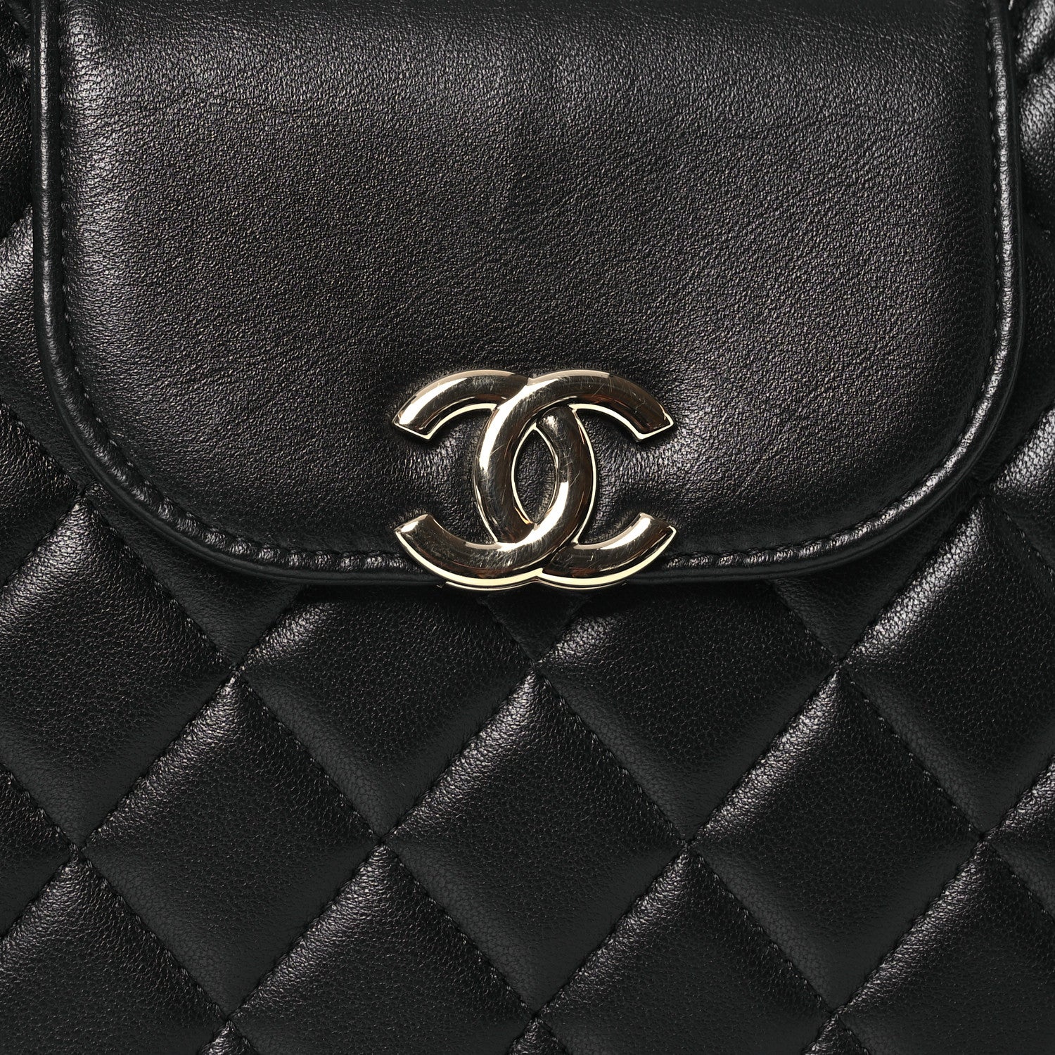 Chanel Lambskin Quilted CC Pouch Wristlet Black 8 of 10