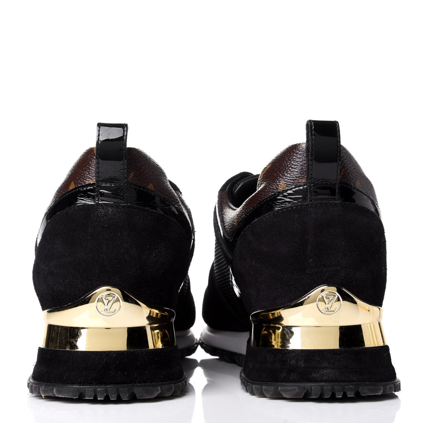 Suede Monogram Run Away Sneakers 40 Black