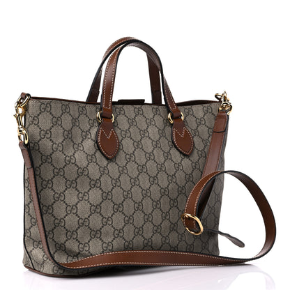 Gucci Soft GG Supreme Monogram Small Crossbody Tote Beige Cuir 3 of 15