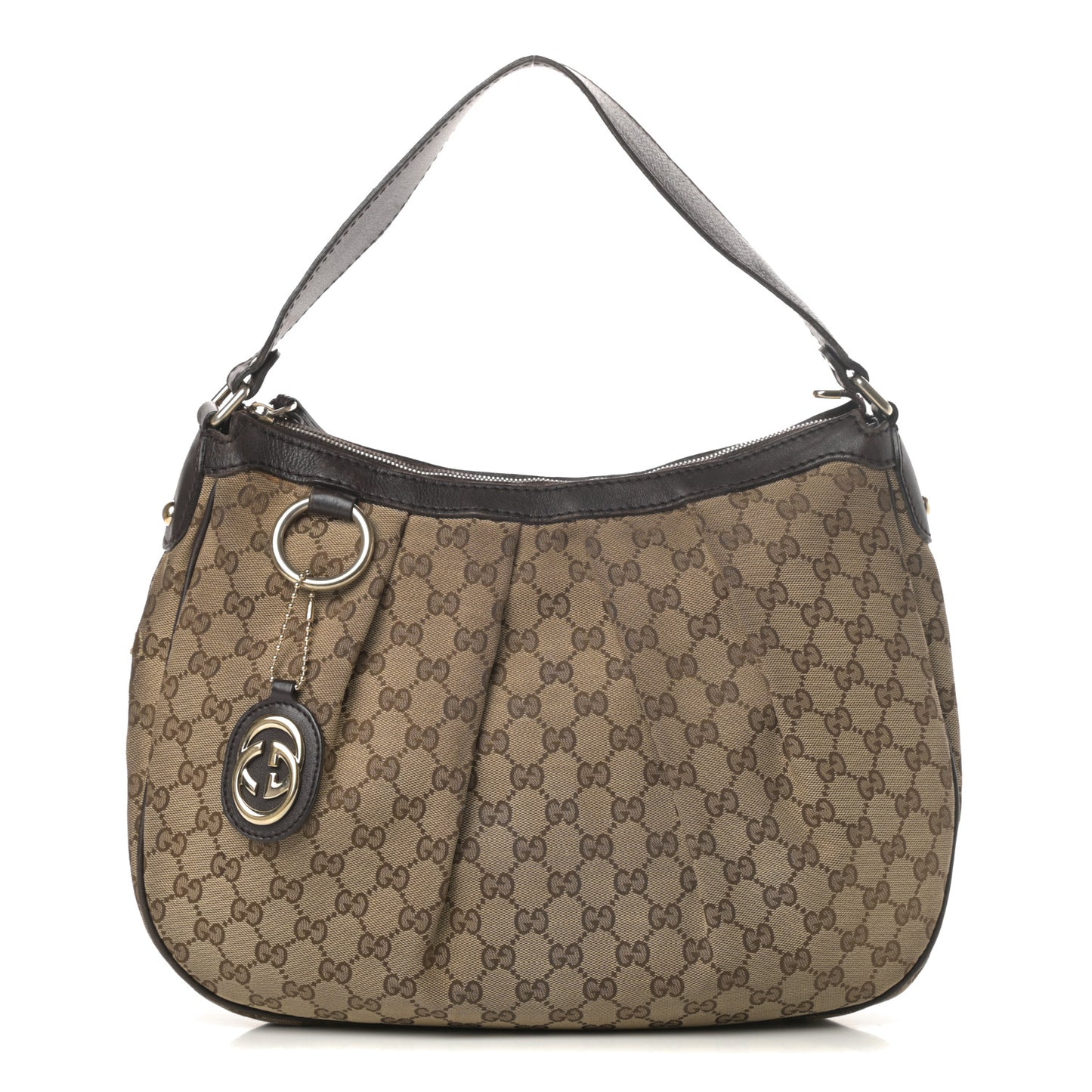 GG Monogram Medium Sukey Hobo Dark Brown