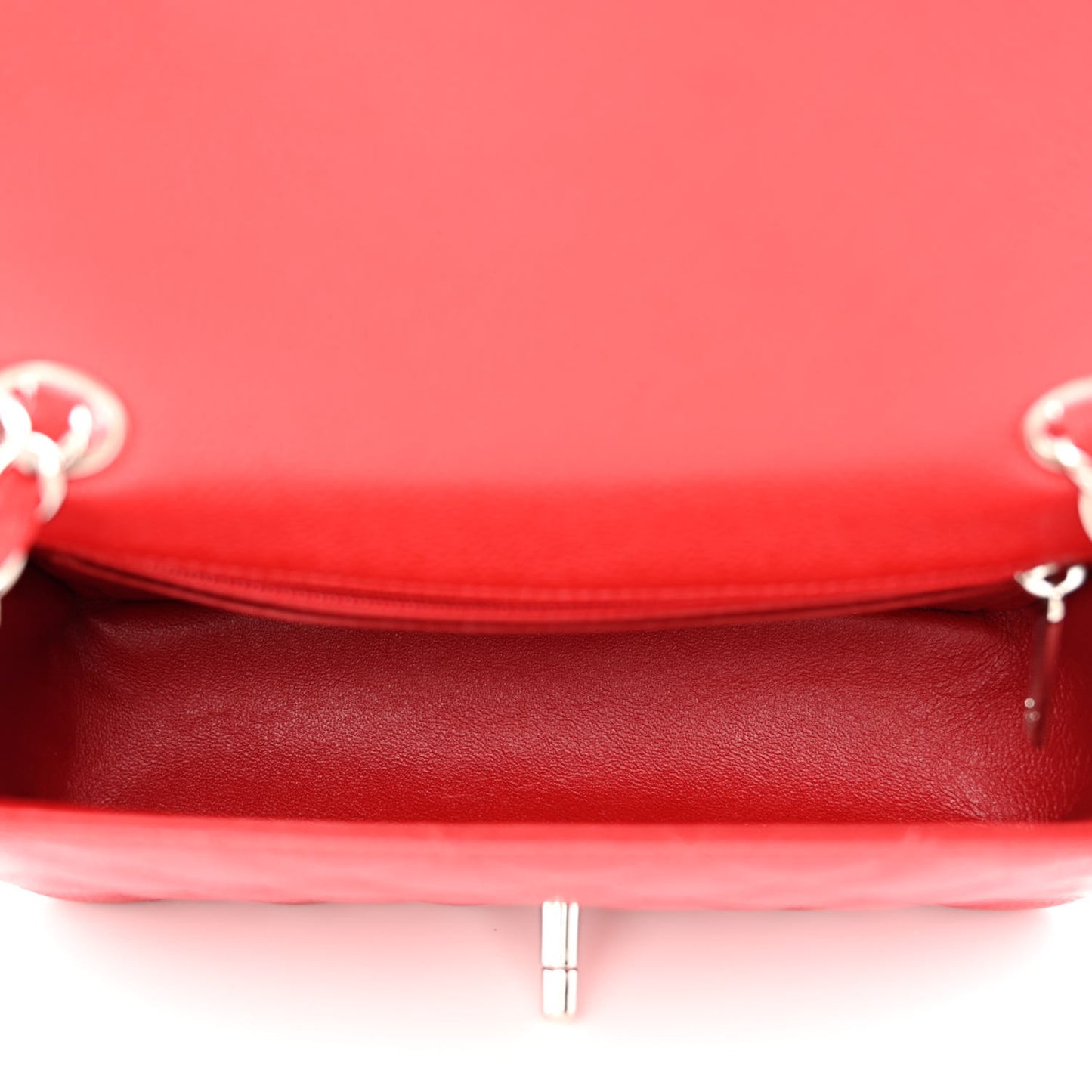 Caviar Quilted Mini Rectangular Flap Red