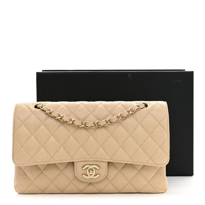 Chanel Iridescent Caviar Quilted Medium Double Flap Beige 11 of 11