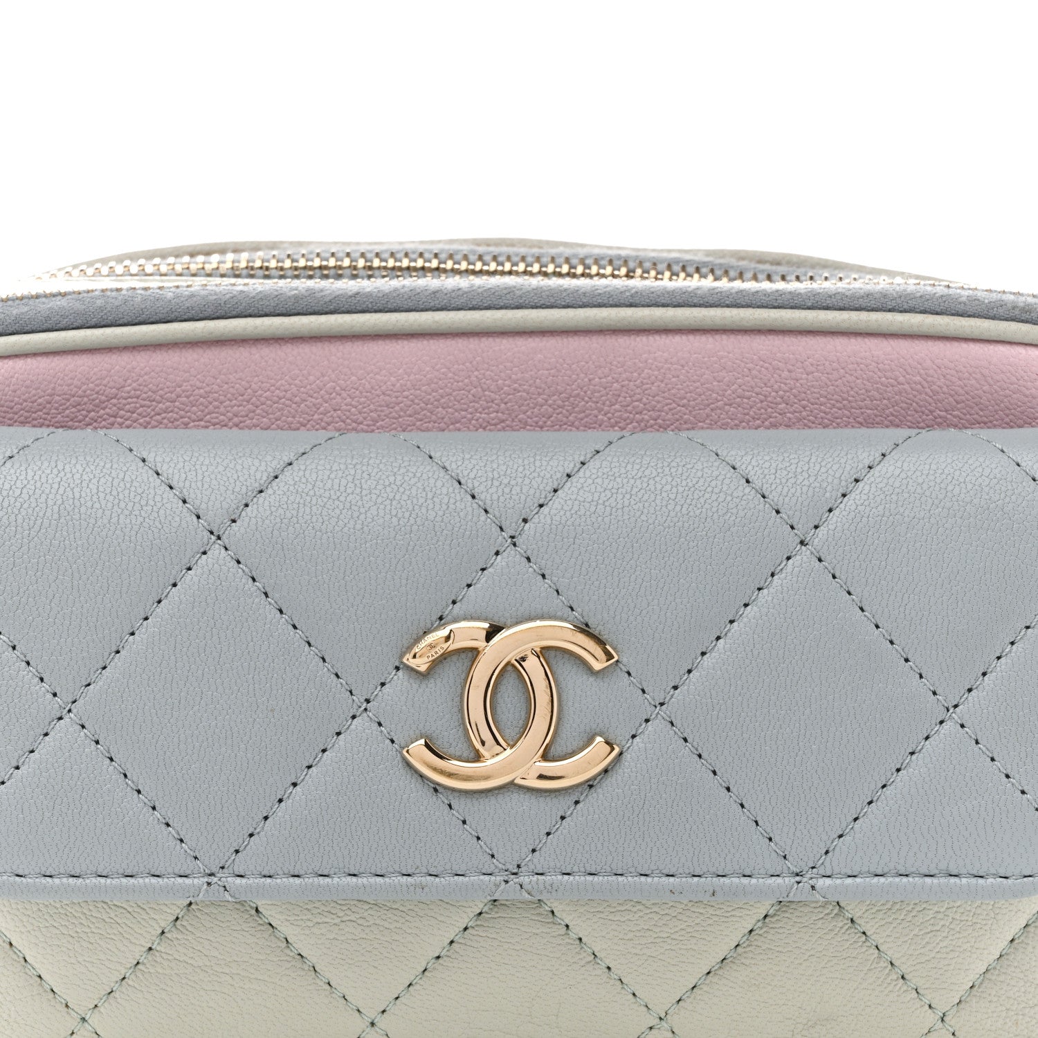 Chanel Goatskin Quilted Waist Bag Green Blue Pink 11 of 18