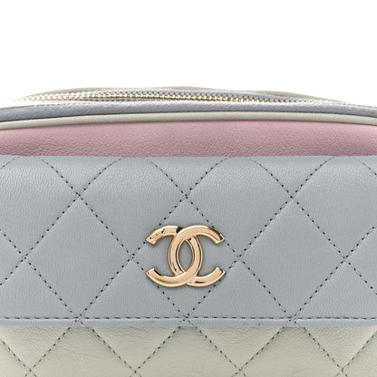 Chanel Goatskin Quilted Waist Bag Green Blue Pink 11 of 18