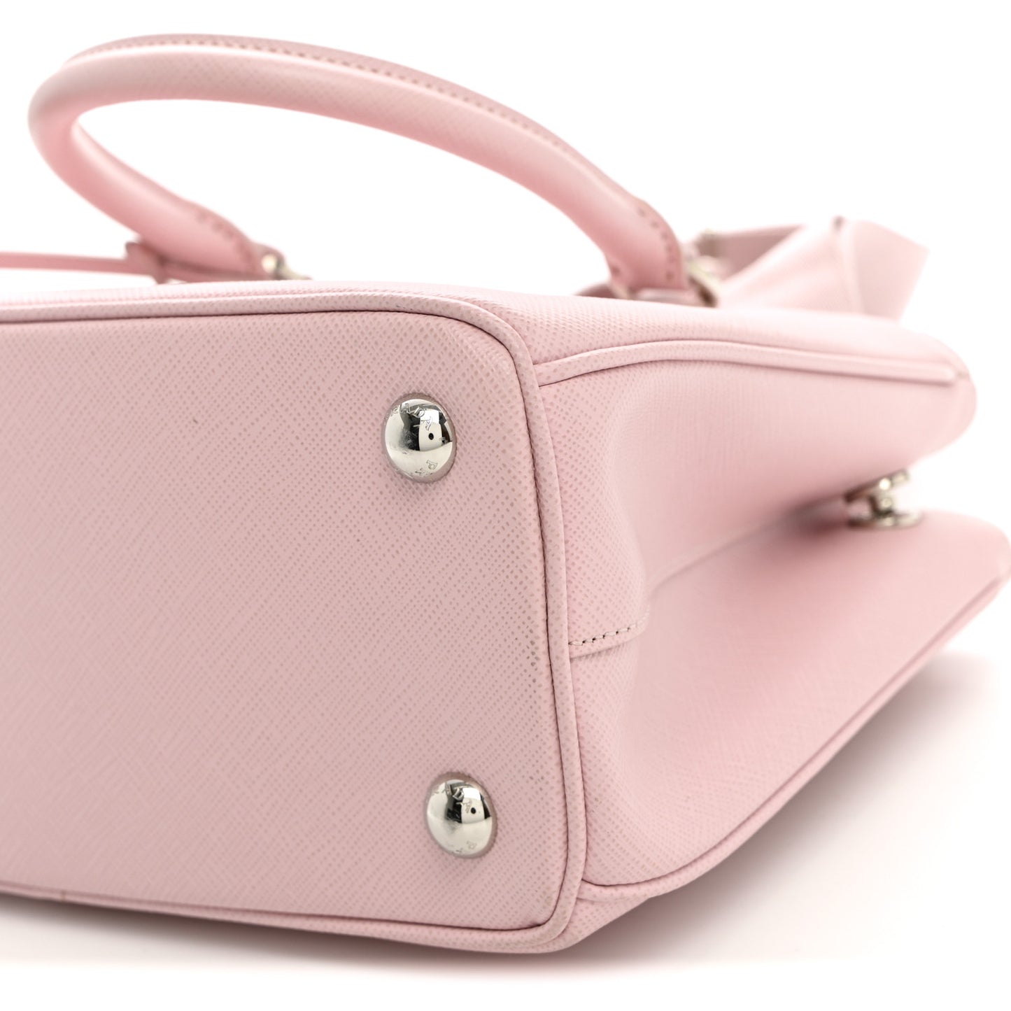 Saffiano Lux Micro Galleria Shoulder Bag Alabastro