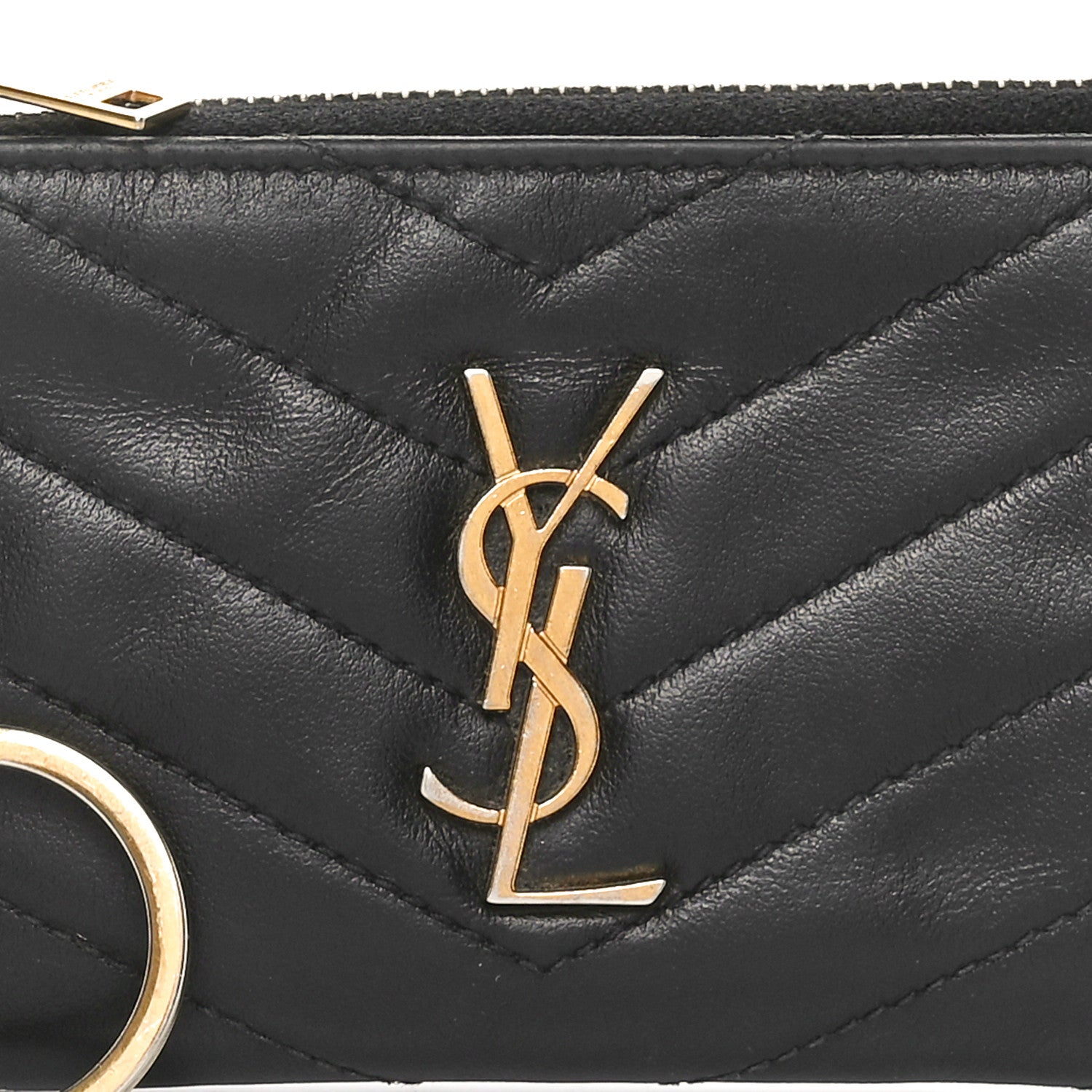 Saint Laurent Calfskin Matelasse Monogram Key Pouch Black 8 of 8