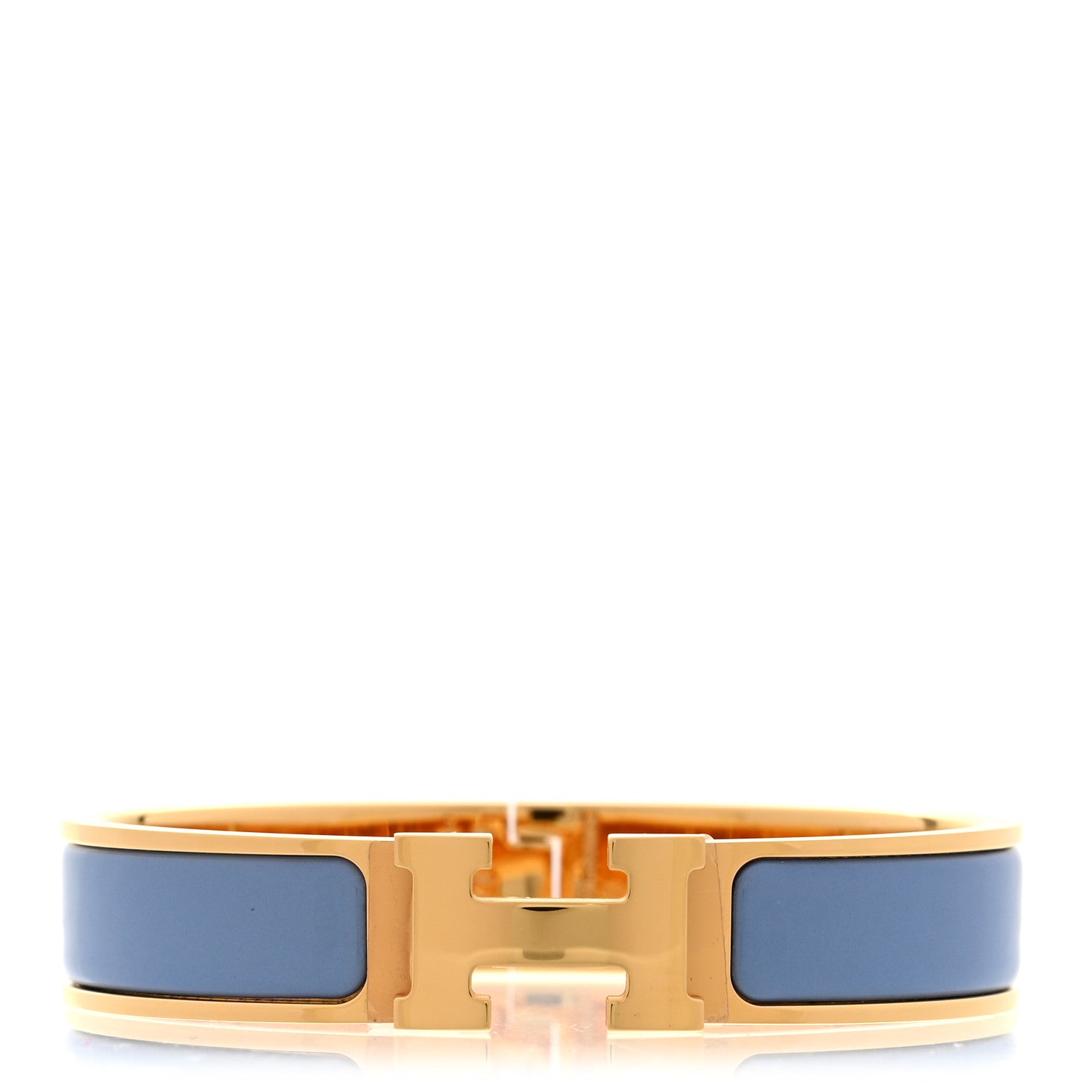 Hermes Enamel Narrow Clic Clac H Bracelet PM Bleu Orage 1 of 5