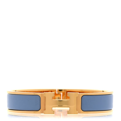 Hermes Enamel Narrow Clic Clac H Bracelet PM Bleu Orage 1 of 5
