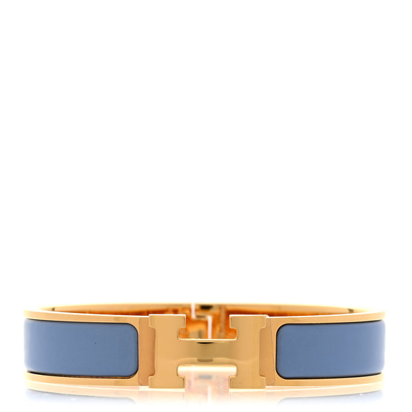 Hermes Enamel Narrow Clic Clac H Bracelet PM Bleu Orage 1878515