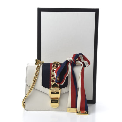 Gucci Calfskin Mini Sylvie Chain Shoulder Bag White 11 of 11