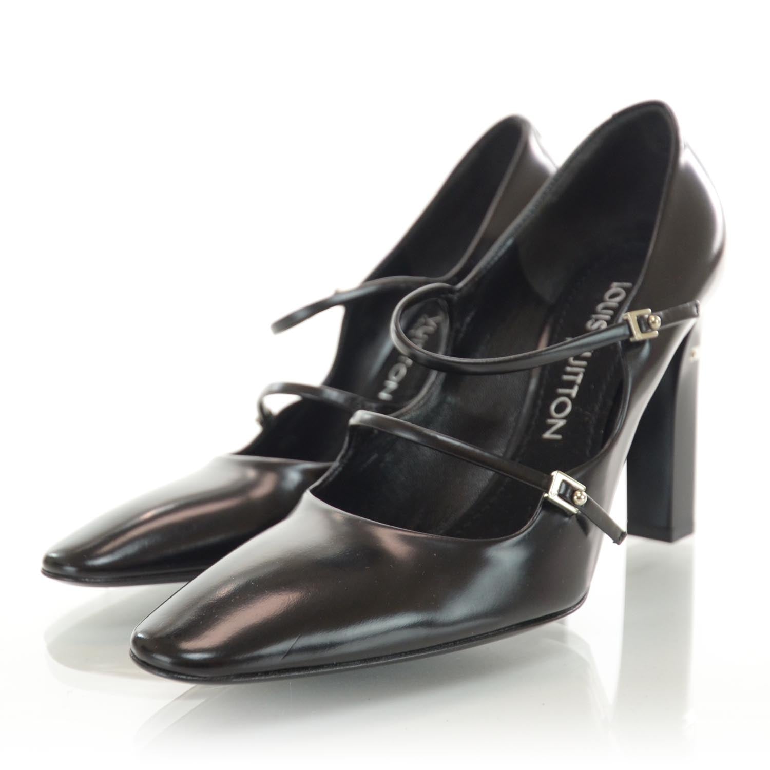 Louis Vuitton Leather Mary Jane Pumps 35.5 Black 2 of 6