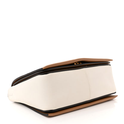 Celine Shiny Smooth Calfskin Medium Frame Shoulder Bag Tan Optic White 4 of 10
