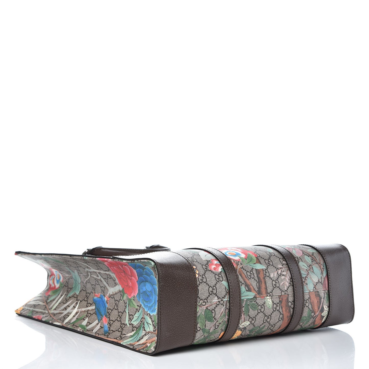 GG Supreme Monogram Tian Web Vertical Tote Beige Multicolor New Acero
