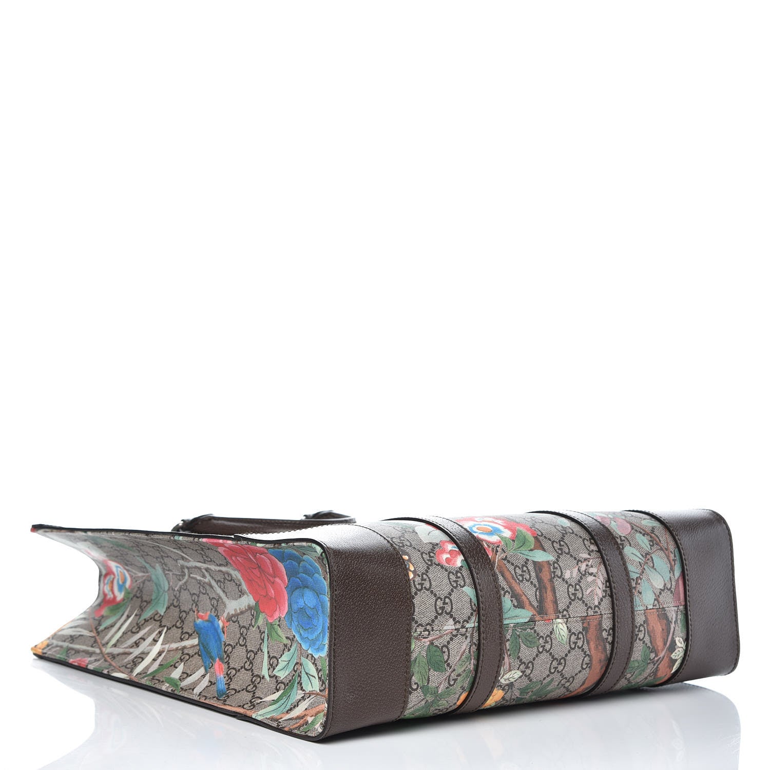 Gucci GG Supreme Monogram Tian Web Vertical Tote Beige Multicolor New Acero 4 of 15