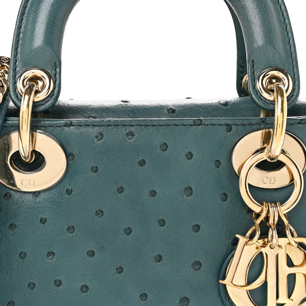 Christian Dior Ostrich Mini Lady Dior Blue 8 of 10