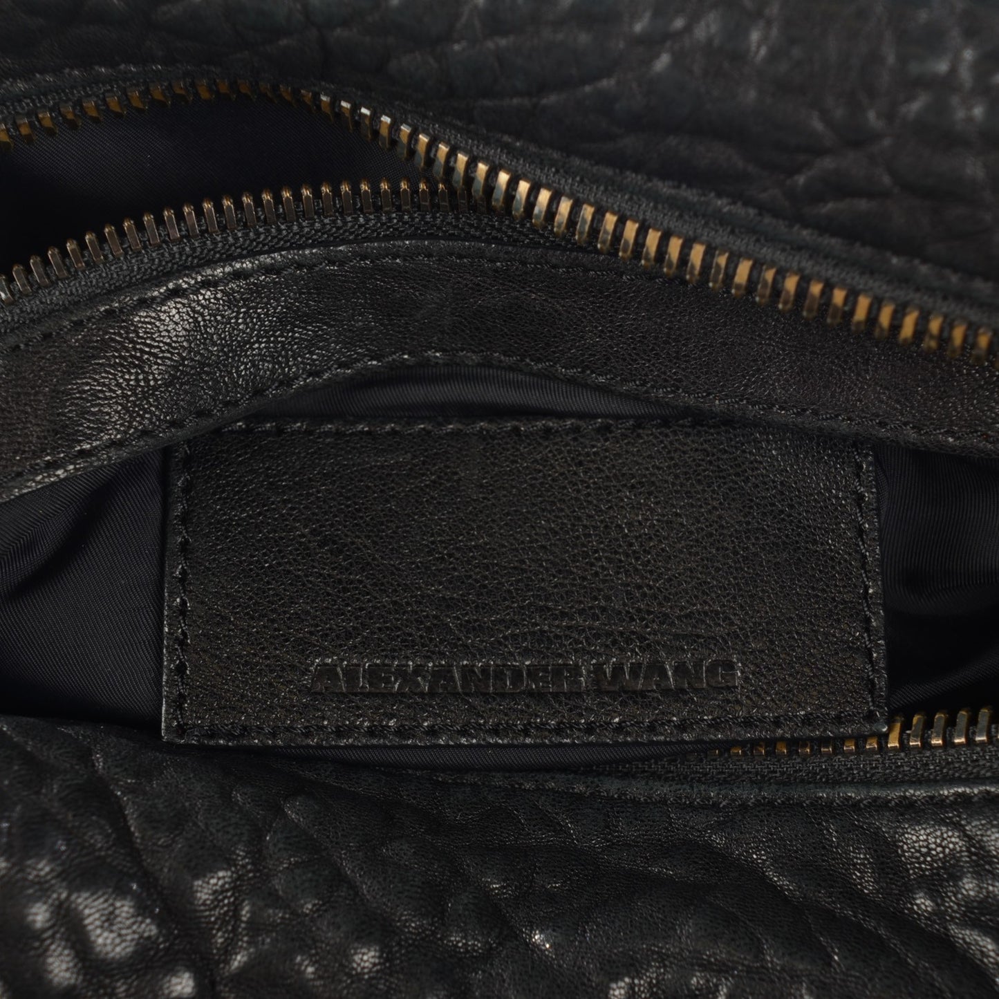 Pebbled Lambskin Rocco Black Matte Black Hardware