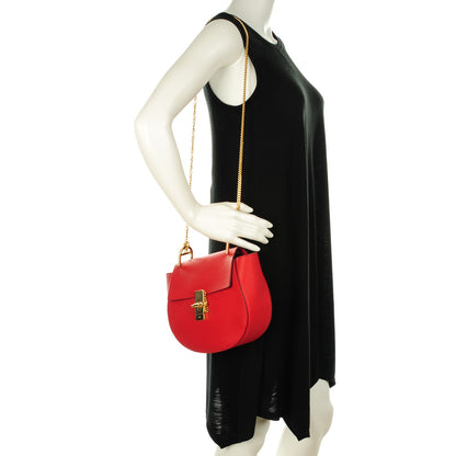 Chloe Grained Lambskin Medium Drew Shoulder Bag Plaid Red 3 of 9